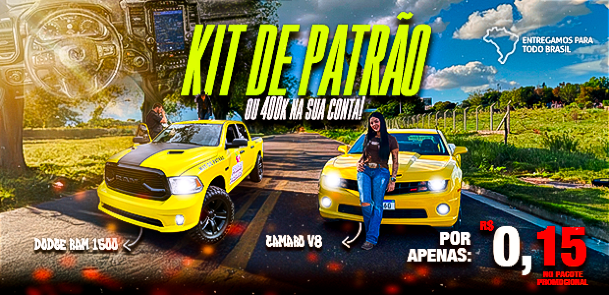 #12 KIT DE PATRÃO - 400K NO PIX OU DODGE RAM 1500 + CAMARO V8🍀🔥